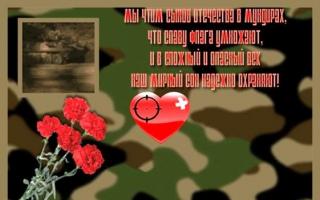 Շնորհավորում ենք հայրենիքի պաշտպանի օրվա համար չափածոներով Շնորհավորում ենք հայրենիքի պաշտպանի օրվա կապակցությամբ